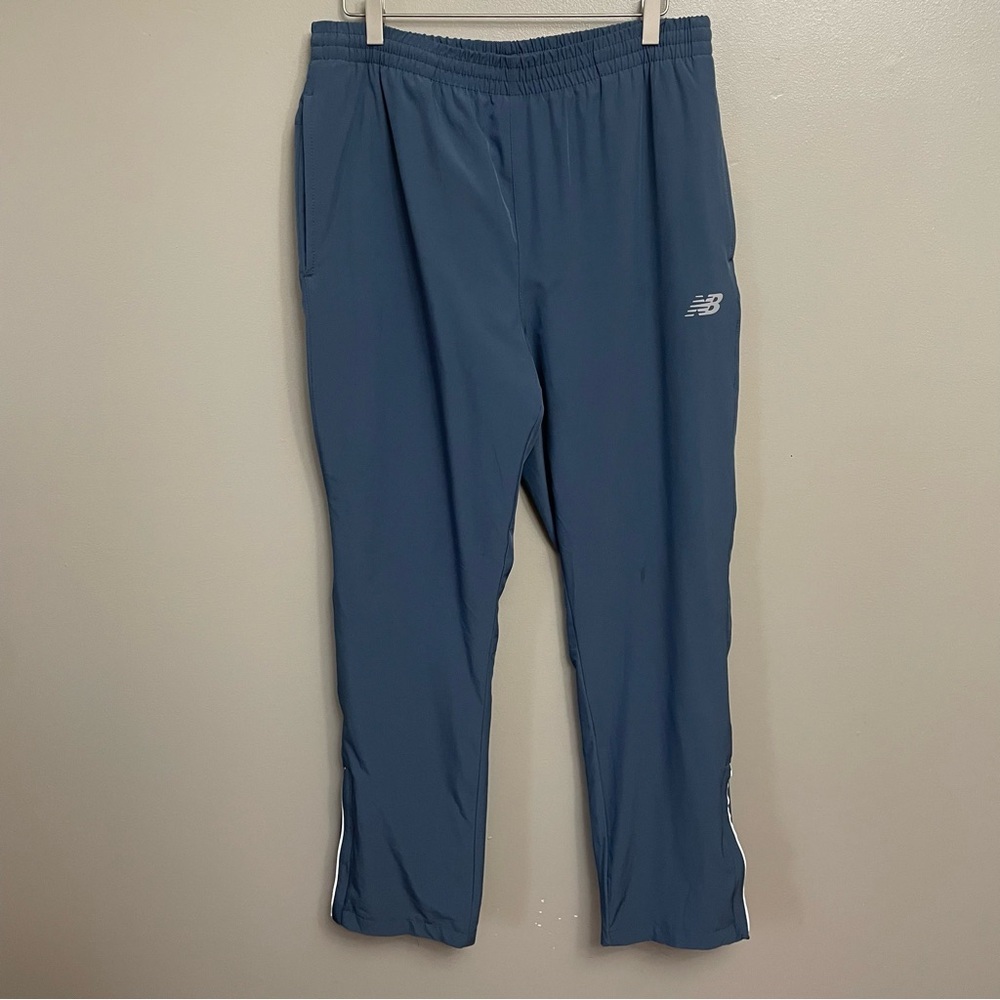 New Balance Track Pants Men's M Black Fleece Lined Athletic Zipper Hem NB